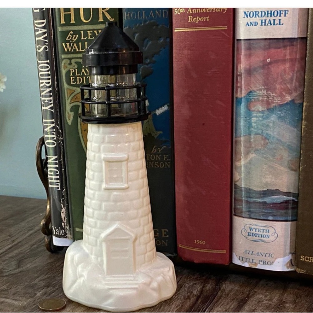 Vintage Old Spice Ceramic Lighthouse Figurine -